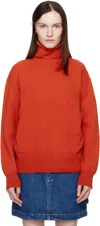 Apc Orange Alma Turtleneck In Gan Vermilon Red
