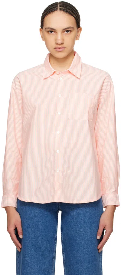 Apc Orange Boyfriend Shirt In Eaa Orange