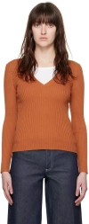 Apc Orange Katie Holmes Edition Camille Sweater In Gaf Terracotta