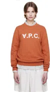 Apc Orange Standard Grand Vpc Sweatshirt In Terracotta/blanc