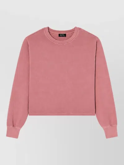 A.p.c. Organic Cotton Crewneck Sweatshirt In Pink
