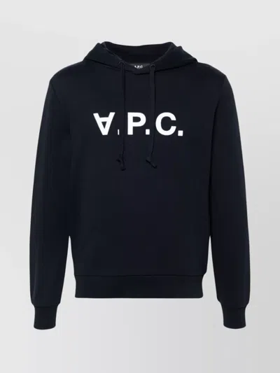 Apc A.p.c. Organic Cotton Sweatshirt With Iconic Logo Design In Blue