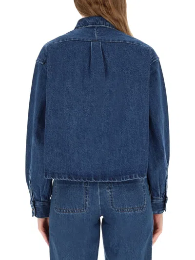 A.p.c. Organic Cotton Jacket Shirt In Blue