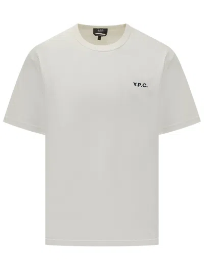 A.p.c. Apc Organic Cotton Logo Embroidered T-shirt In White
