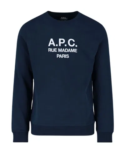 Apc Organic-cotton Logo Print Sweatshirt In Black