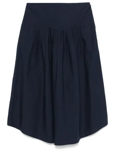 Apc Organic Cotton Midi Skirt In Blue