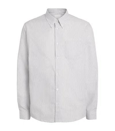 A.p.c. Organic Cotton Stripe Shirt In Gray