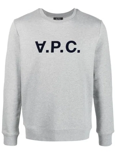 Apc A.p.c. Organic Cotton Sweatshirt In Grey