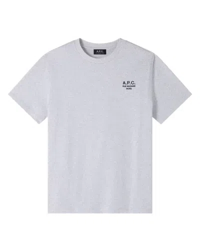 Apc Organic Cotton T-shirt With Heart Logo In Gray
