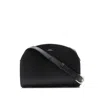 Apc A.p.c. Women Black Leather Mini Demi Lune Shoulder Bag In Black