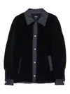 A.p.c. A. P.c. Will Fleece Denim-panel Jacket In Black
