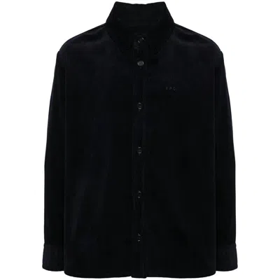 Apc A.p.c. Blue Shirts Men In Black