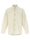 Apc Long-sleeve Cotton Shirt With Classic Collar In Neutral