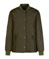 Apc A.p.c. Camila' Jacket With Press Buttons In Military Green Quilted Fabric In Green