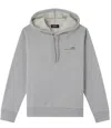 Apc Logo Stretch-cotton Hoodie In Gray