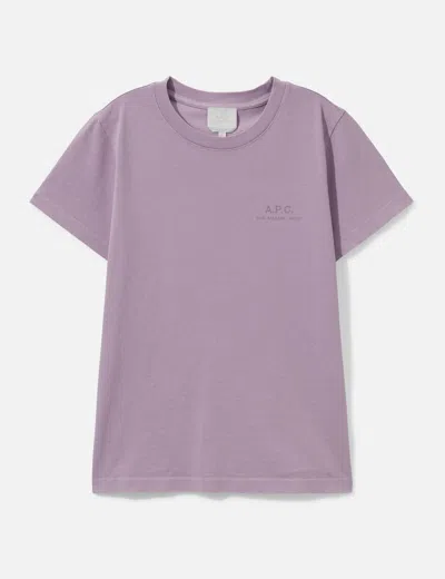A.p.c. Pale Pink T-shirt With  Rue Madame Logo In Purple