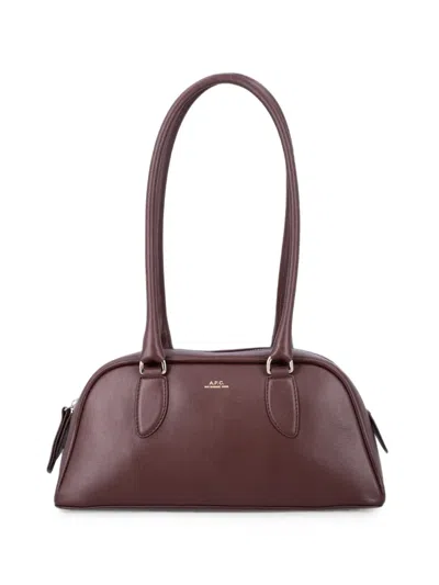 A.p.c. Paloma Small Logo-print Leather Tote Bag In Brown