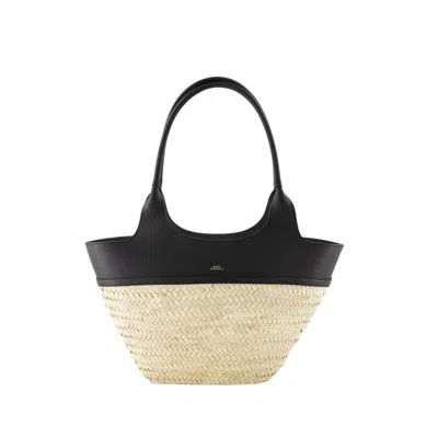 Apc Panier Tanger Raffia Shoulder Bag In Neutrals