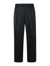 Apc Cotton Pleated Front Pant With Belt Loops In Negro