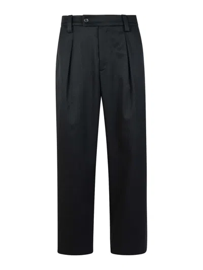 Apc A.p.c. Tailored Black Trousers With Pleated Front And Relaxed Fit
