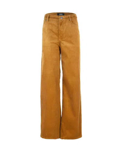 Apc A.p.c. Pantalone Elisabeth Caramel In Brown
