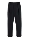 Apc A.p.c. Tailored Black Trousers With Pleated Front And Relaxed Fit In Black
