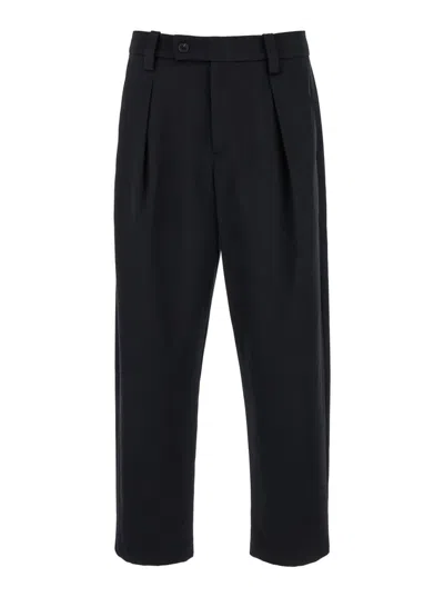 APC 'RENATO' BLACK PANTS WITH PENCES IN COTTON AND LINEN MAN