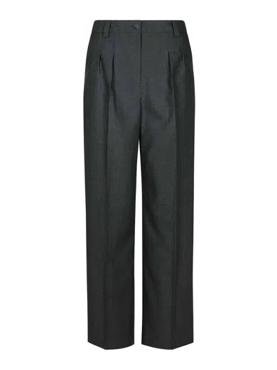 Apc Tressie Grey Virgin Wool Pants In Black