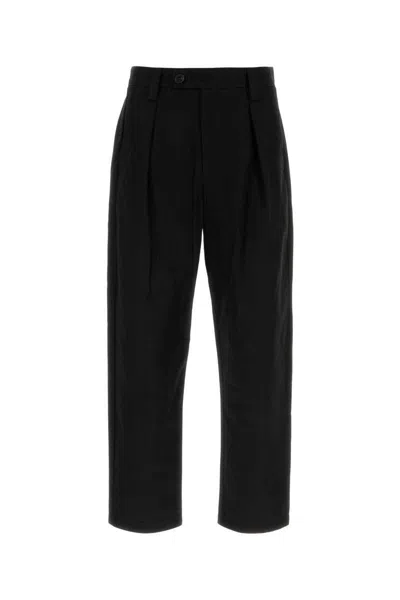 Apc Cotton Pleated Front Trouser With Belt Loops In Black
