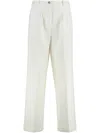 Apc A.p.c. Tressie Cotton Blend Wide Leg Trousers In Gray