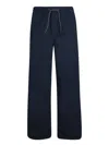 Apc Cotton Pant With Elastic Waistband And Cropped Length In Blue