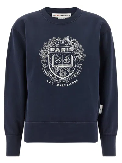 Apc A. P.c. 'paris'  Capsule Sweatshirt For Marc Jacobs In Blue
