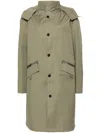 Apc Austin Ripstop Parka Coat In Green