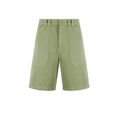 Apc Parker Cotton Shorts In Green