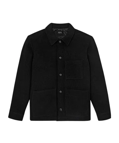 Apc Patch-pocket Button-front Shirt In Black