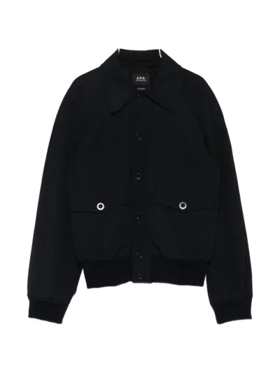 APC PATCH-POCKET COLLARED BOMBER JACKET