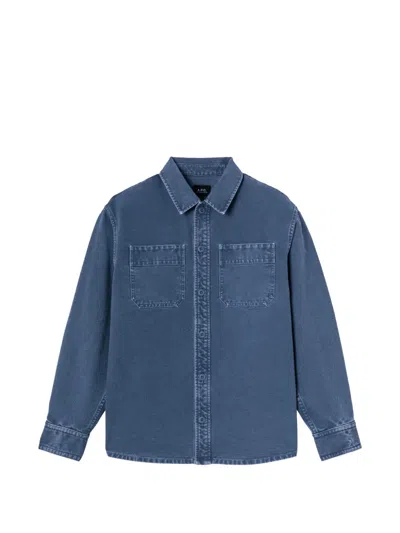 A.p.c. Patch-pocket Shirt In Blue