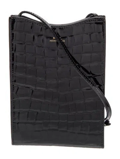 Pre-owned A.p.c. Patent Leather Crossbody Bag In Black