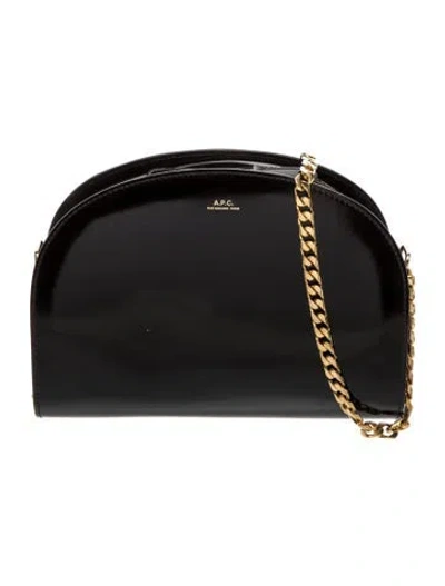 Pre-owned A.p.c. Patent Leather Evening Bag In Black
