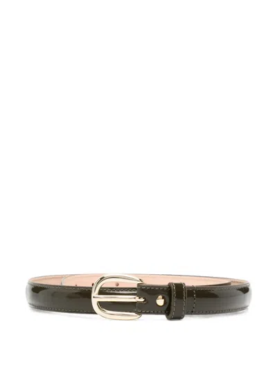 A.p.c. Patent-finish Belt In Brown