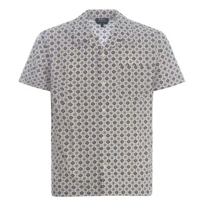 Apc A.p.c. Pattern-printed Short-sleeved Shirt In White