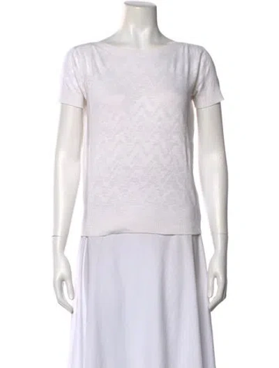 Pre-owned Apc Patterned Bateau Neckline T-shirt In White