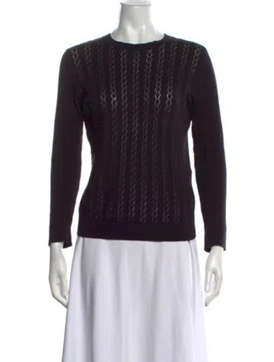 Pre-owned A.p.c. Patterned Crew Neck Sweater In Black