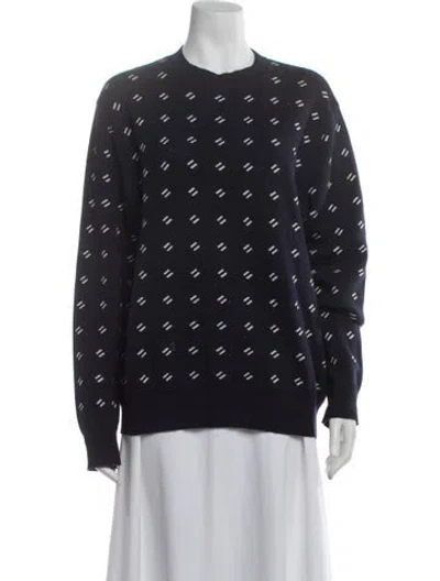 Pre-owned A.p.c. Patterned Crew Neck Sweater In Blue