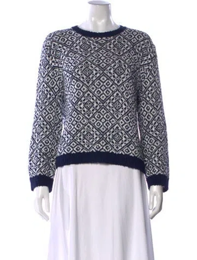 Pre-owned A.p.c. Patterned Crew Neck Sweater In White