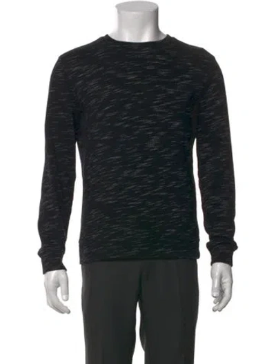 Pre-owned A.p.c. Patterned Crew Neck Sweatshirt In Black