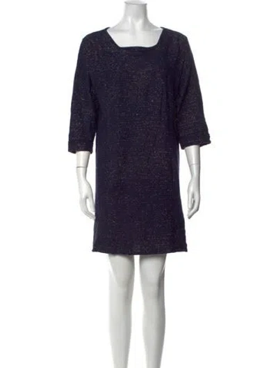Pre-owned A.p.c. Patterned Mini Dress In Blue