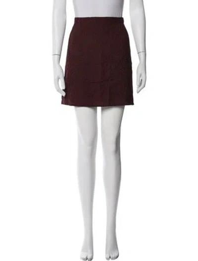Pre-owned A.p.c. Patterned Mini Skirt In Burgundy