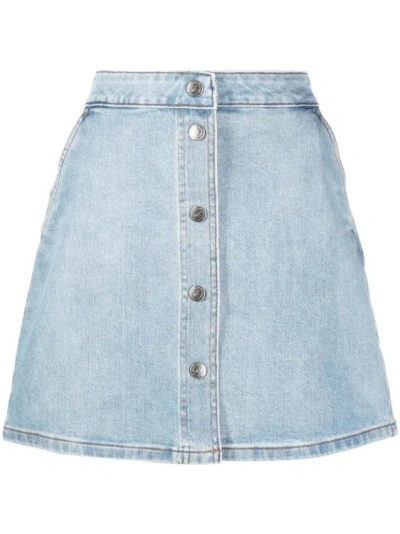 Apc Denim Miniskirt In Blue