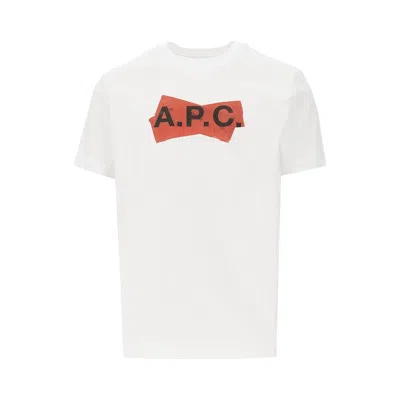 A.p.c. . P.c. Tape Logo Print T-shirt In White